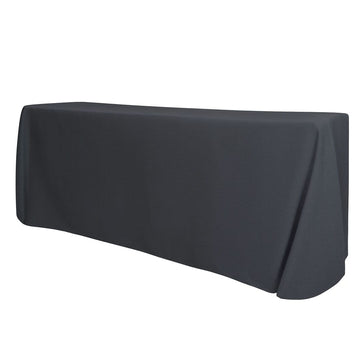 Black Rectangle Poly Satin Tablecloth Linen