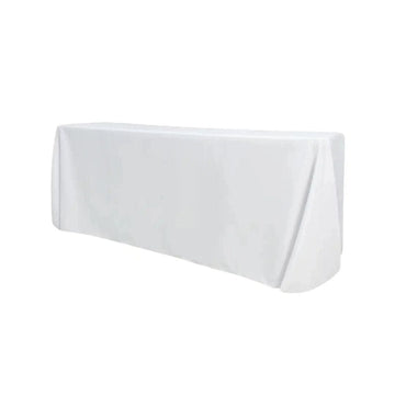White 90" x 132" Rectangle Tablecloth Majestic Dupioni