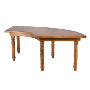 99" x 40" (8.25 Foot) Chestnut Finish Serpentine Fluted Leg Wood Farm Table