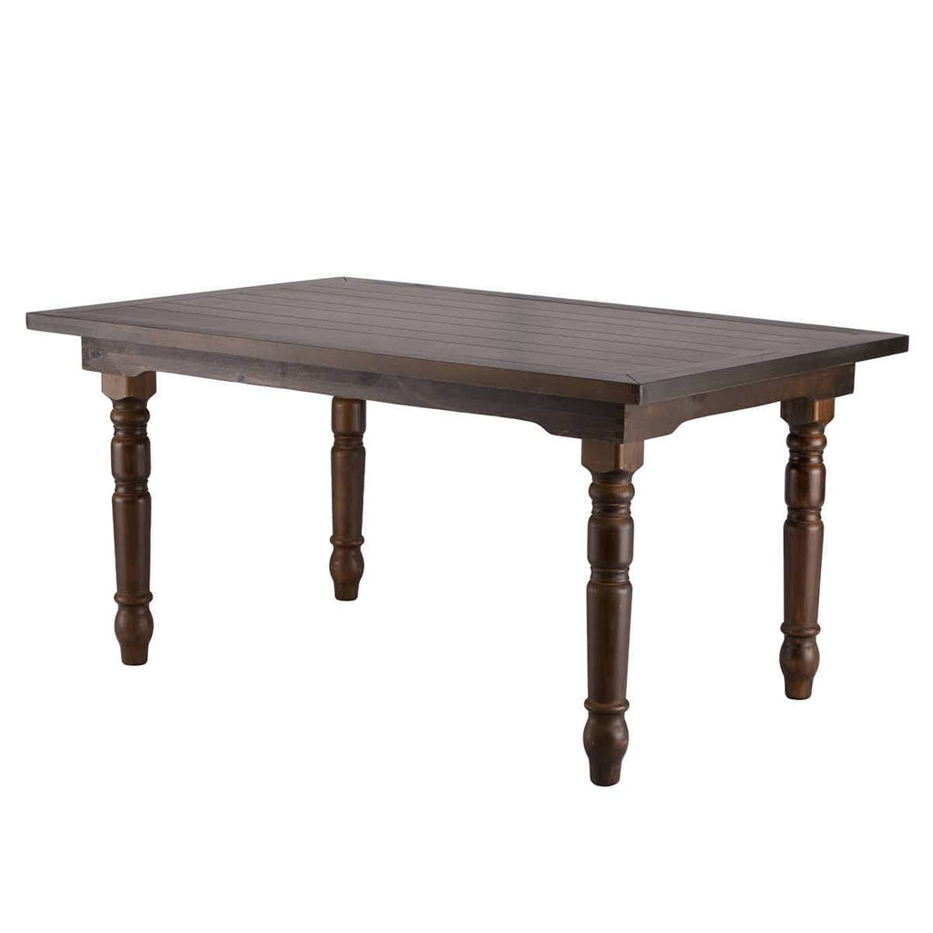 Rectangle Fluted Leg Wood Farm Table