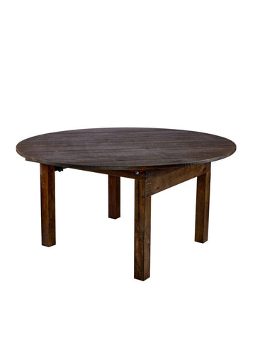 60" (5 Foot) Fruitwood Round Farm Table