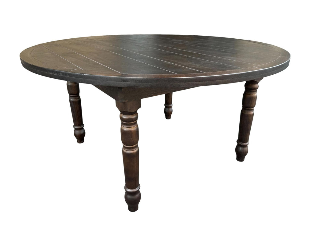 60" (5 Foot) Fruitwood Round Farm Table with Fluted Legs