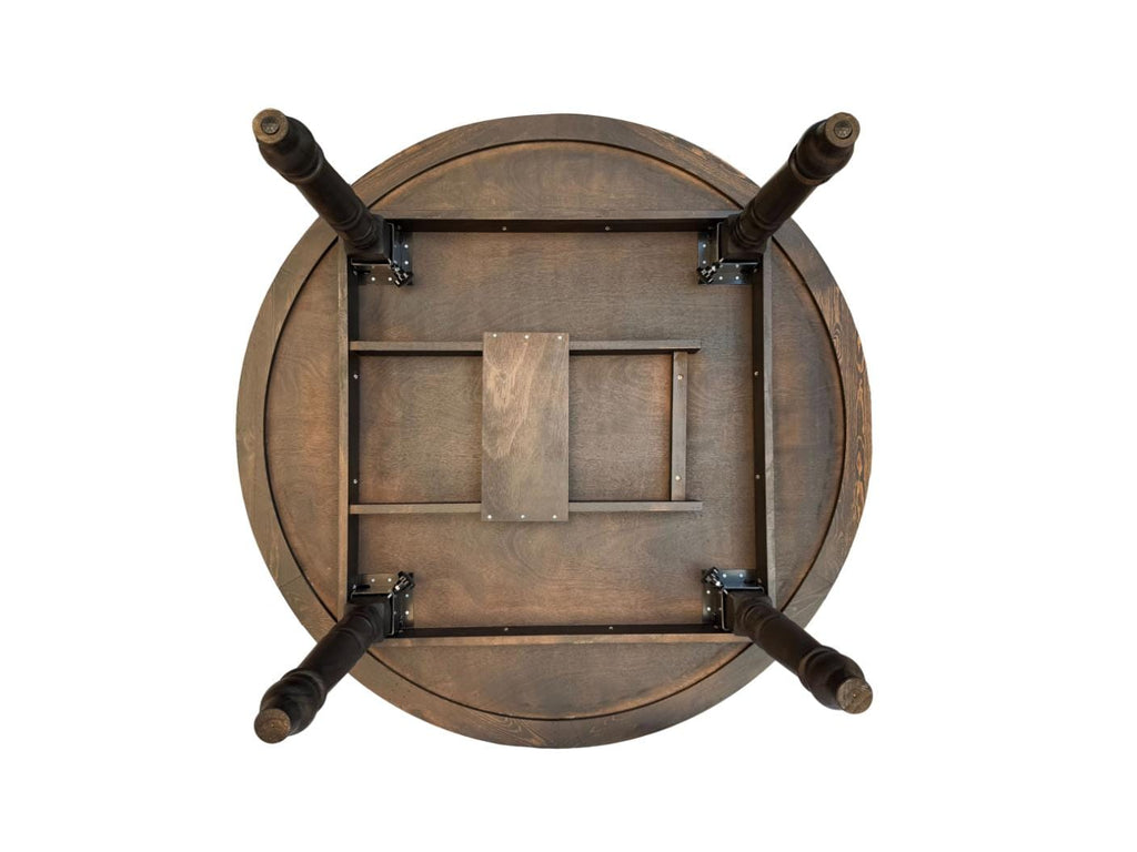 60" (5 Foot) Fruitwood Round Farm Table with Fluted Legs