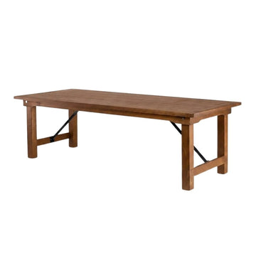 Chestnut Finish Rectangle Straight Leg Wood Farm Table