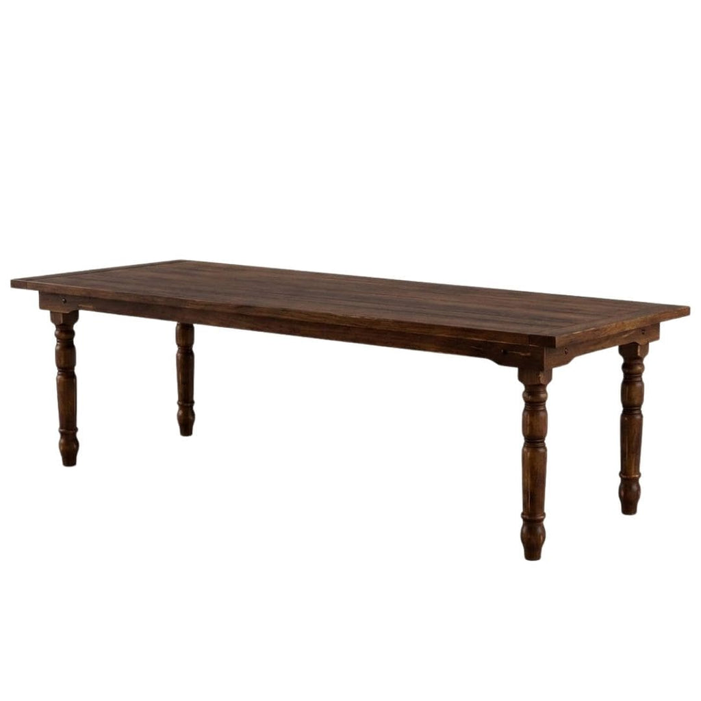 Rectangle Fluted Leg Wood Farm Table
