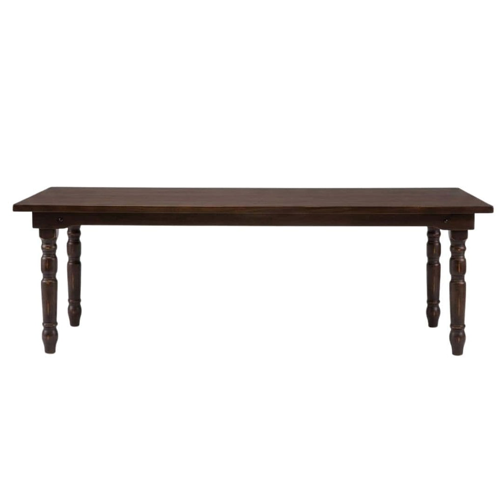 96" x 40" (8 Foot) Fruitwood Rectangle Fluted Leg Wood Farm Table