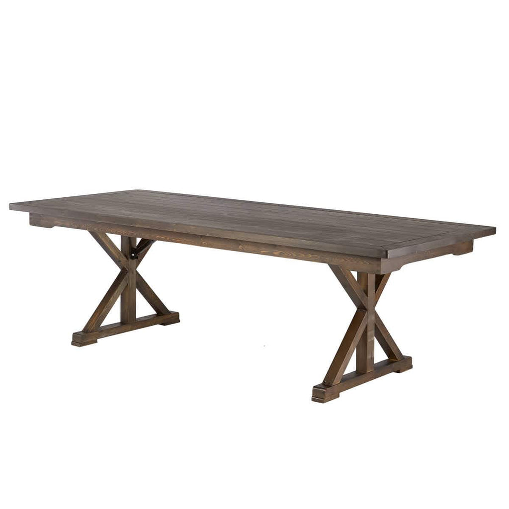 96" x 40" (8 Foot) Rectangle X Leg Wood Farm Table
