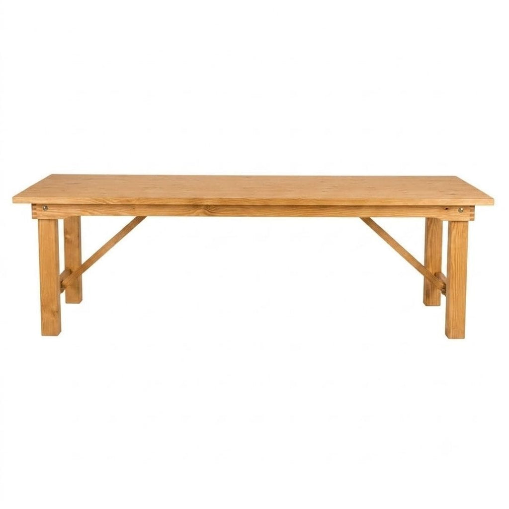 96" x 40" (8 Foot) Natural Rectangle Straight Leg Wood Farm Table