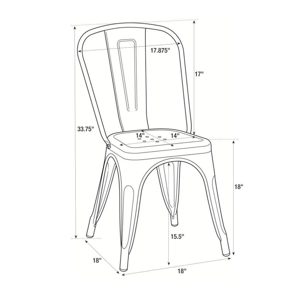 Blue All Weather Tolix Style Resin Chair