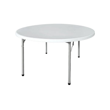 48" (4 Foot) Round Heavy Duty Plastic Folding Table with Steel-Core