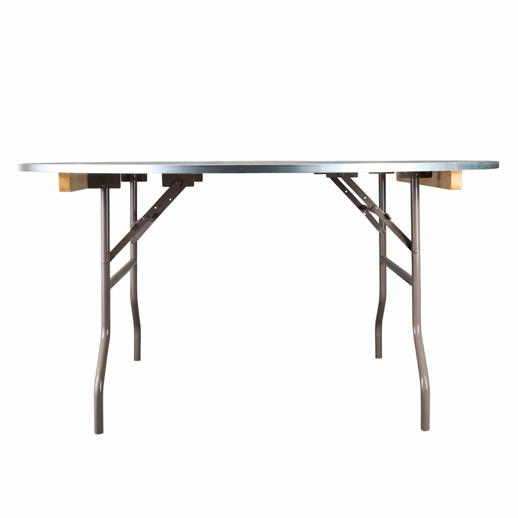 60" (5 Foot) Round Heavy Duty Natural Plywood Folding Banquet Table