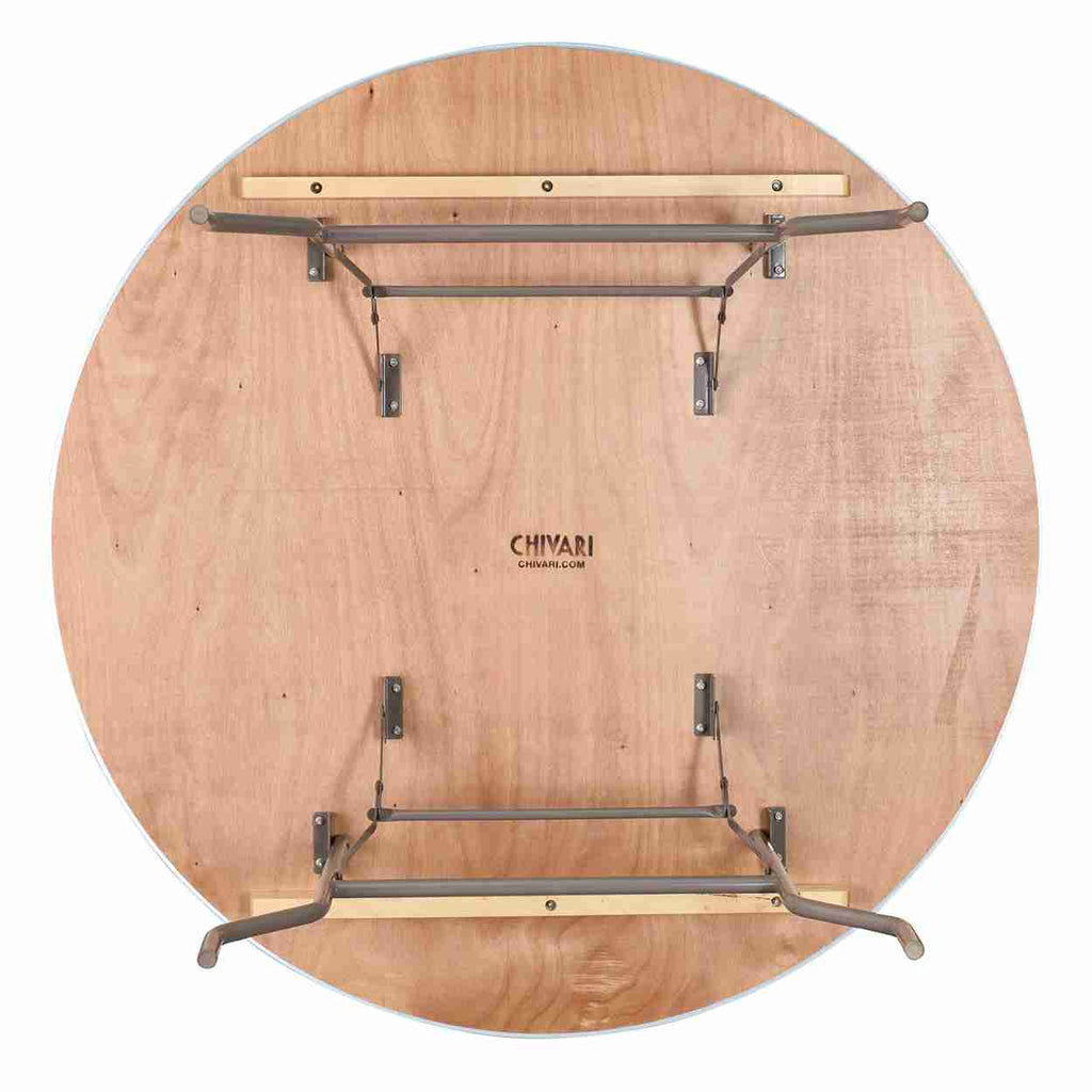 60" (5 Foot) Round Heavy Duty Natural Plywood Folding Banquet Table
