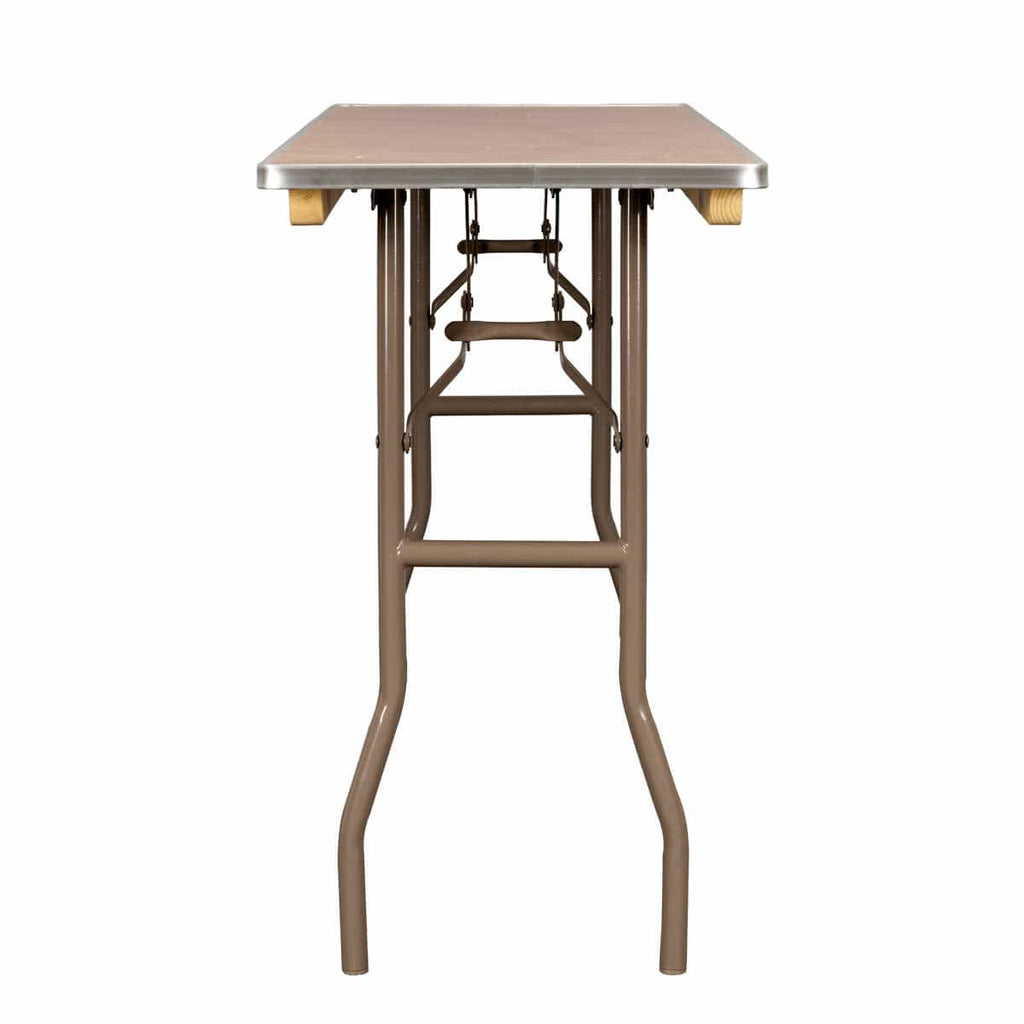 72" x 18" (6 Foot) Rectangle Heavy Duty Plywood Folding Seminar Table with Metal Edge