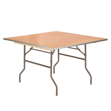 Square Heavy Duty Natural Plywood Folding Table