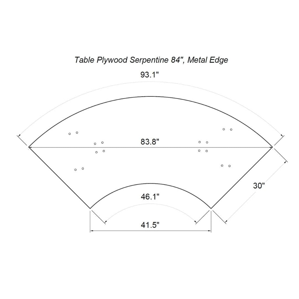 84" x 30" (7 Foot) Serpentine Plywood Steel-Core Folding Table