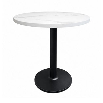 30" Round Resin Top Restaurant Table with Black Round Base