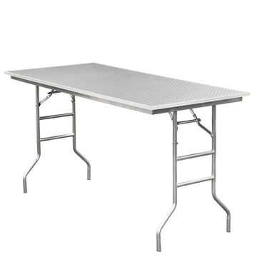 Stainless Steel Counter Height Buffet Folding Table with Steel-Core