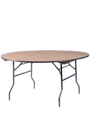 Round Heavy Duty Vinyl Edge Plywood Folding Banquet Table