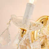 Modern Crystal Wall Sconce Lighting, 2-Light Wall Mounted Crystal Light Fixture for Bathroom, Living Room & Indoor Use