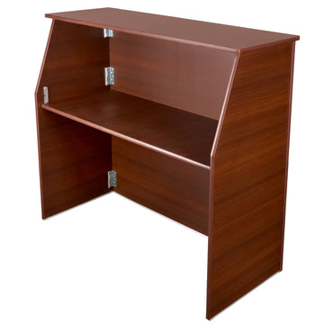 Walnut Finish 42" Tall x 48" Long Portable Foldable Bar