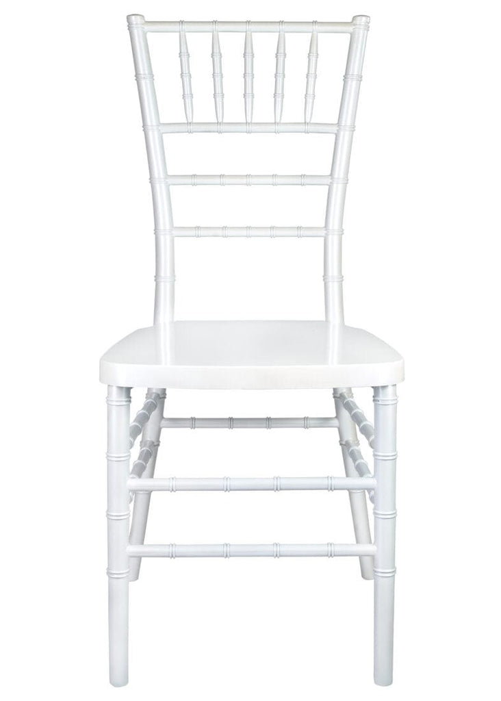 Sparkling Pearl White Resin Steel-Core Ballroom Chair