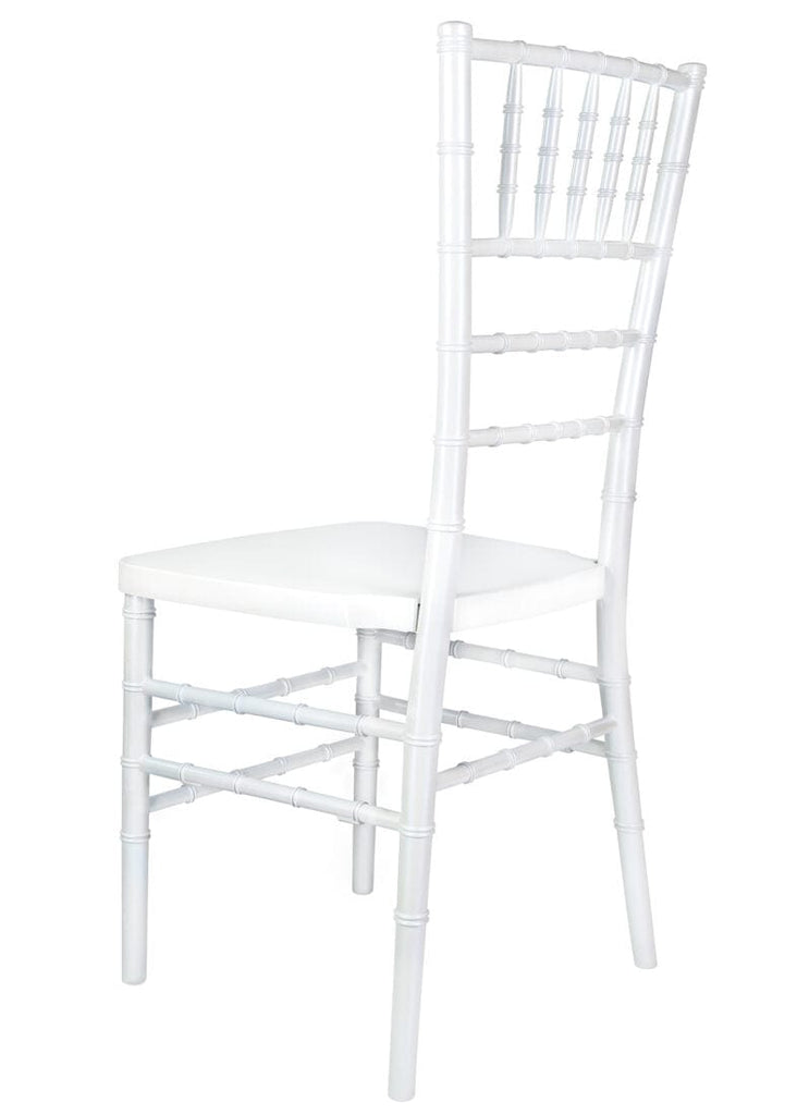 Sparkling Pearl White Resin Steel-Core Ballroom Chair