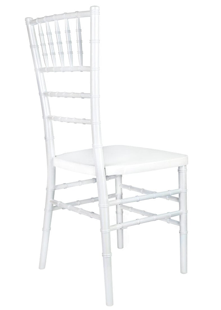 Sparkling Pearl White Resin Steel-Core Ballroom Chair