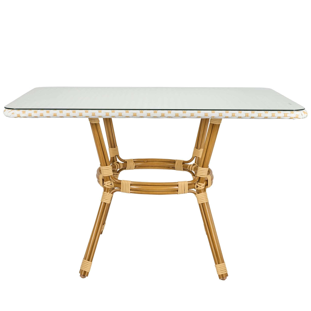 48" x 36" Glass Top French Bistro Table