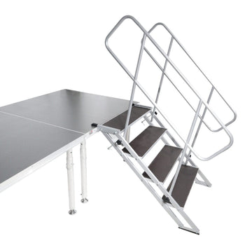 XSQ-ST4 StageQ 4 Step Heavy Duty Foldable Adjustable 22" to 26" with Rail