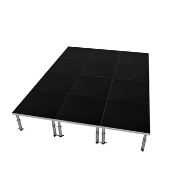StageOne 12'x16' Portable Stage Kit, Includes 12 Decks with 16" to 22" Adjustable Legs