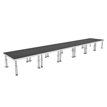 StageOne 24'x4' Portable Stage Kit, Includes 6 Decks with 16" to 22″ Adjustable Legs