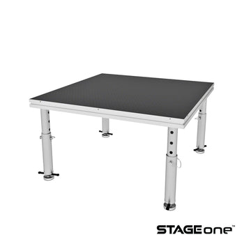 StageOne 4'x4' Portable Stage with 16" to 22″ Adjustable Legs – Single Deck Unit
