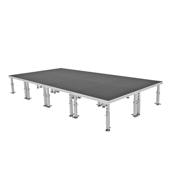 StageOne 8'x16' Portable Stage Kit, Includes 8 Decks with 16" to 22″ Adjustable Legs