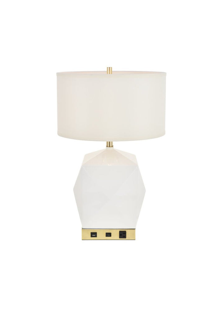 ZC121-TL3015 - Regency Decor: Brio Collection 1-Light Brushed Brass and frosted white Finish Table Lamp