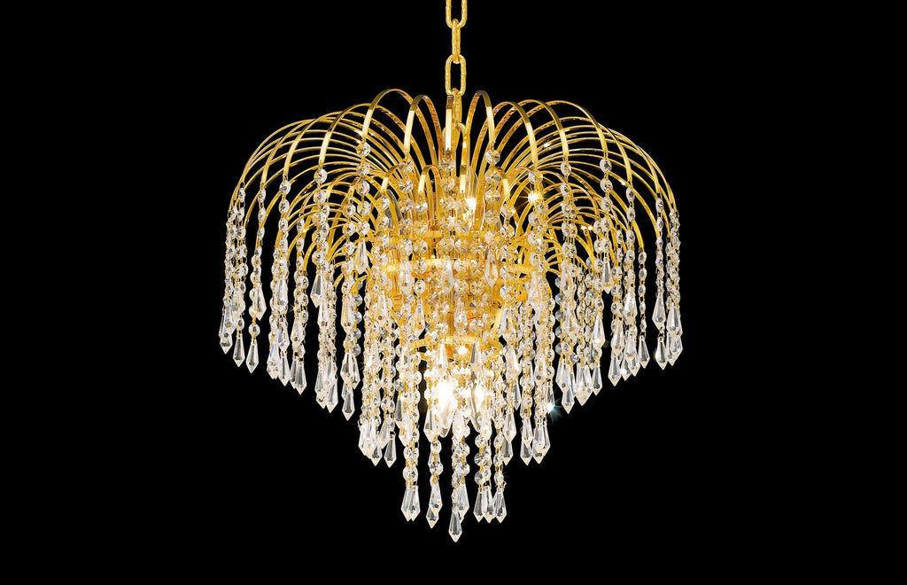 C121-6801D19G/RC - Regency Lighting: Falls 6 light Gold Pendant Clear Royal Cut Crystal