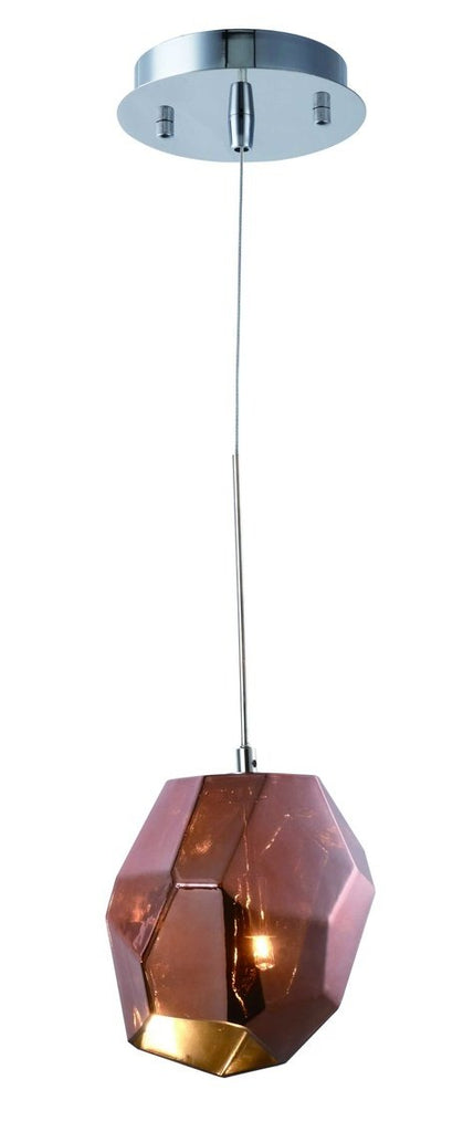 ZC121-4002D6PNCP - Urban Classic: Gibeon 1 Light Polished Nickel & Copper Shade Pendant