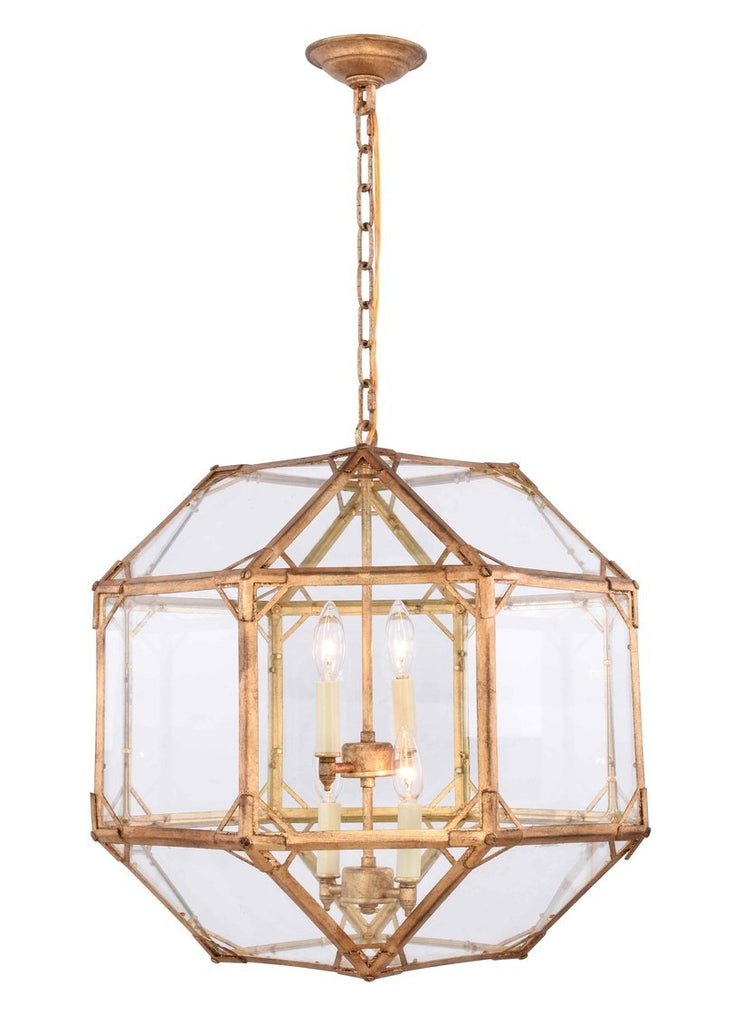 ZC121-1514D19GI - Urban Classic: Gordon 4 light Golden Iron Pendant