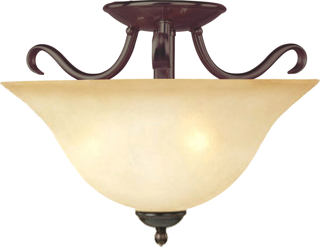 Basix 2-Light Semi-Flush Mount Oil Rubbed Bronze - C157-10120WSOI