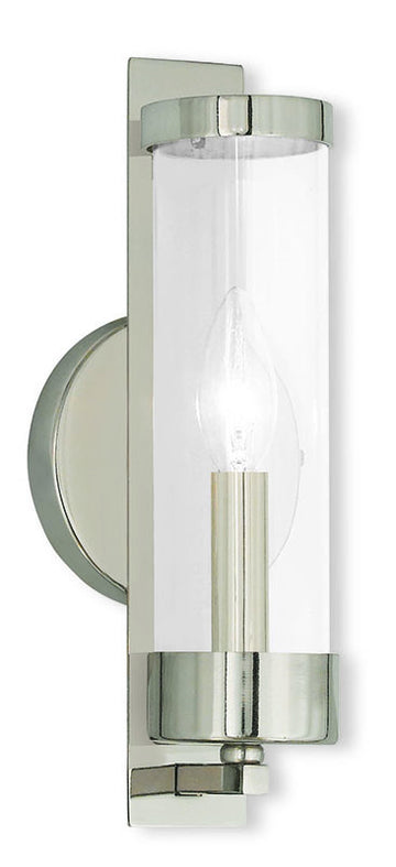 Livex Castleton 1 Light Polished Nickel Wall Sconce - C185-10141-35