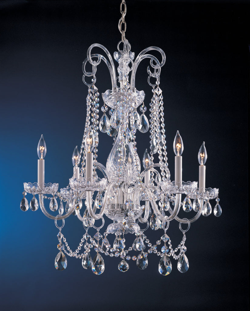 6 Light Polished Chrome Crystal Chandelier Draped In Clear Spectra Crystal - C193-1030-CH-CL-SAQ