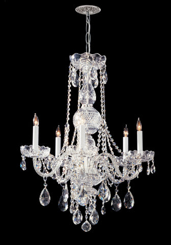 5 Light Polished Chrome Crystal Chandelier Draped In Clear Spectra Crystal - C193-1115-CH-CL-SAQ