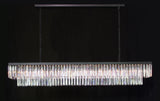 Retro Palladium Glass Fringe Rectangular Chandelier Chandeliers Lighting 71" Wide - A113-1157/15