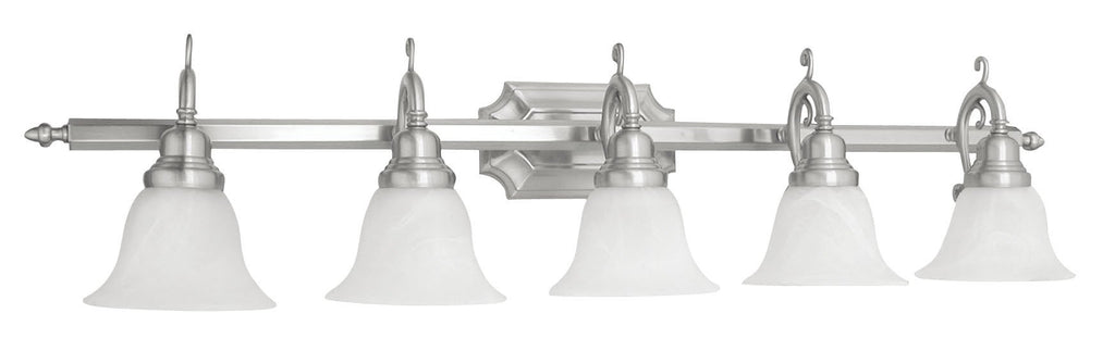 Livex French Regency 5 Light Brushed Nickel Bath Light - C185-1285-91