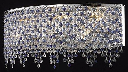 ZC121-1392W36C-CL/RC By Regency Lighting 1392 Moda Collection Wall Sconce W36 H8 E6 Lt:8 Chrome Finish  (Royal Cut Crystal)