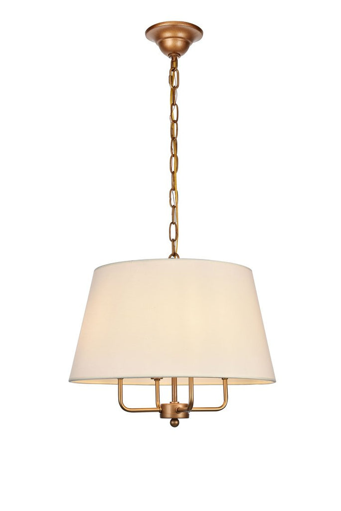 ZC121-LD6009D17G - Living District: Maple Collection Pendant D17 H13.75 Lt:4 Gold Finish