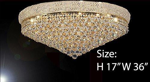 Flush French Empire Crystal Chandelier H17" X W36" - Perfect For An Entryway Or Foyer - A93-Flush/Cg/541/32