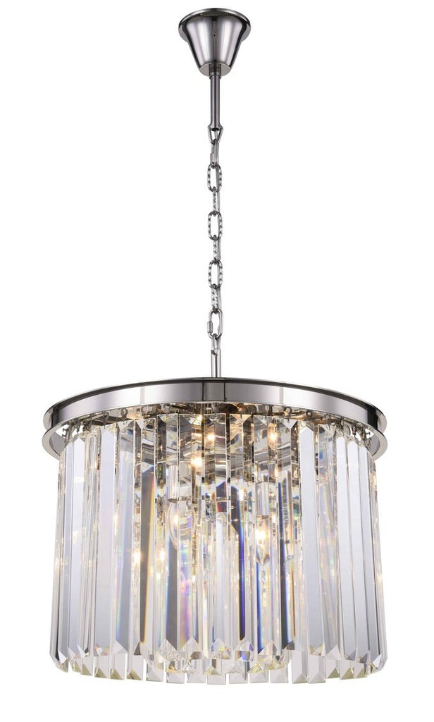 ZC121-1238D20PN/RC - Urban Classic: Sydney 6 light Polished nickel Pendant Clear Royal Cut Crystal