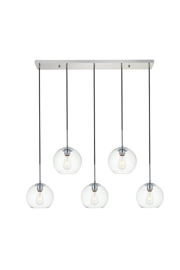 ZC121-LD2228C - Living District: Baxter 5 Lights Chrome Pendant With Clear Glass