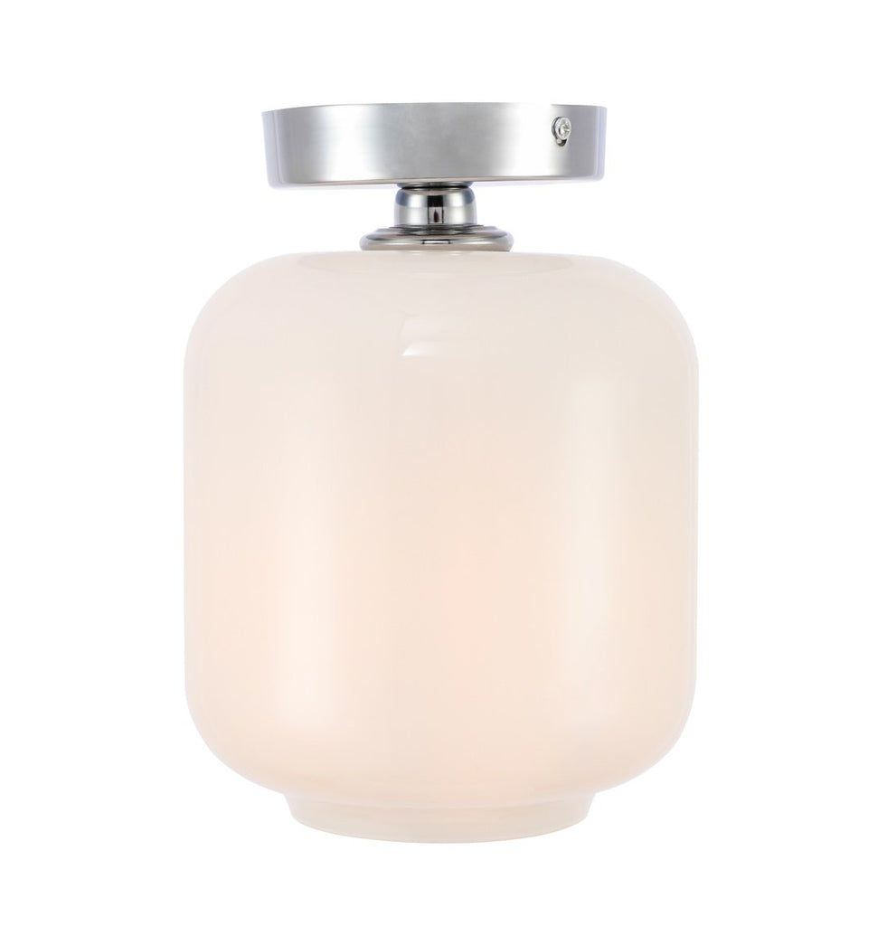 ZC121-LD2271C - Living District: Collier 1 light Chrome and Frosted white glass Flush mount