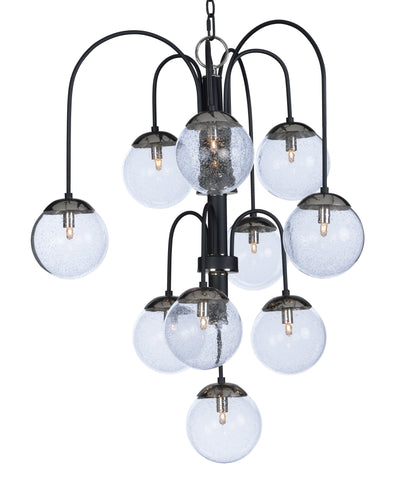 Reverb 10-Light Pendant w/Xenon Bulbs Textured Black / Polished Nickel - C157-20469BGTXBPN/BUX